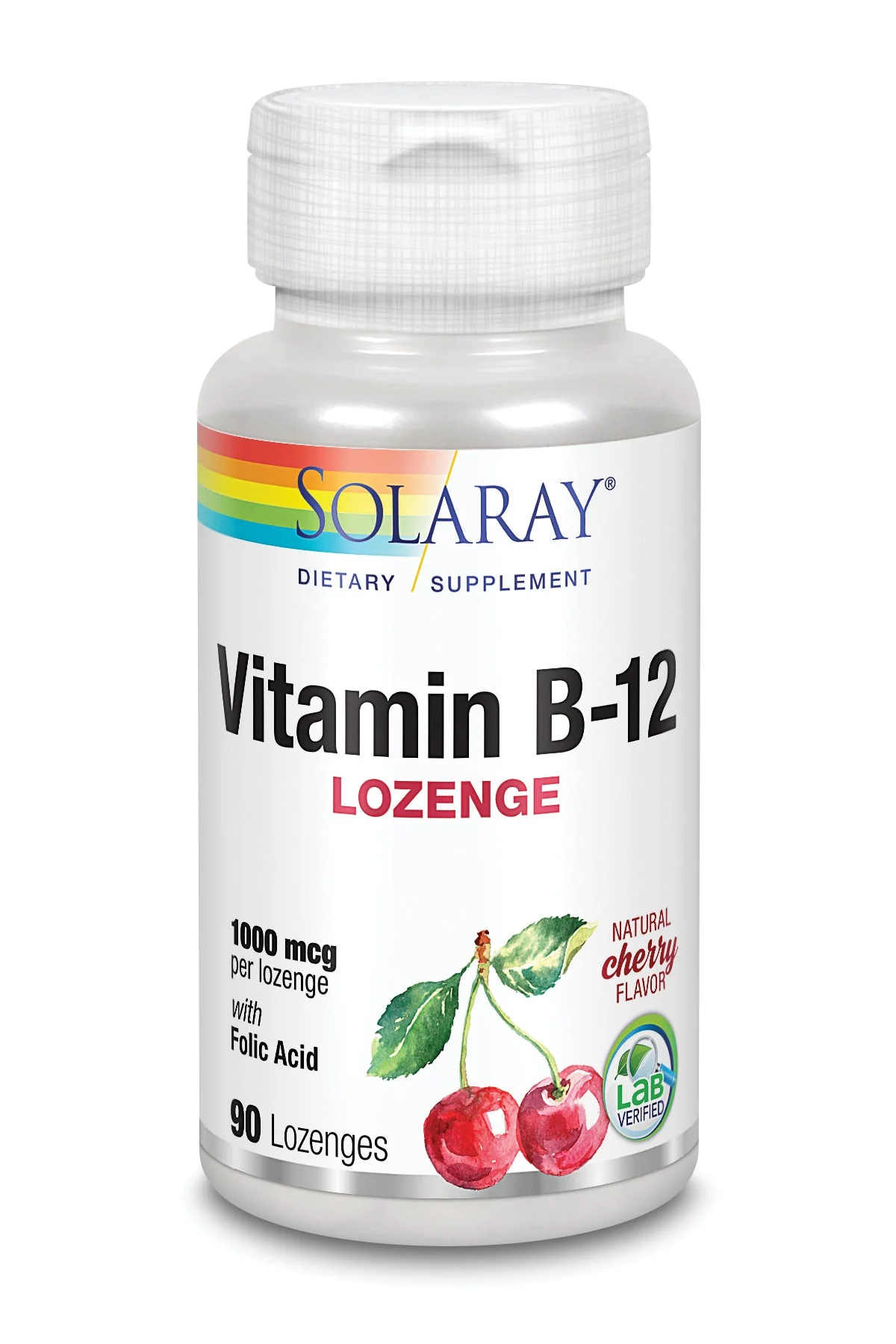 Solaray Vitamina B12 Acido Folico 1000 Mcg 90 Compresse