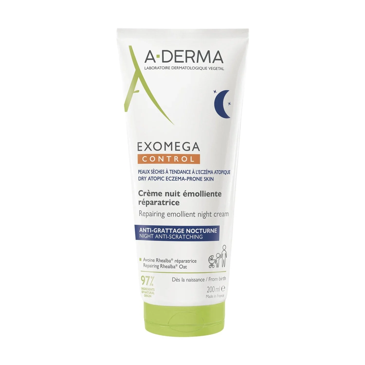 A-Derma Exomega Control Crema Notte Emolliente Riparatrice 200ml