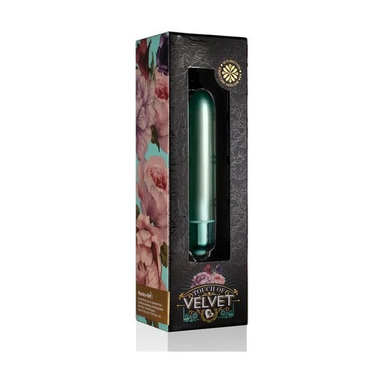 Rocks-Off Touch Of Velvet Vibrating Bullet Aqua Lily 1pc