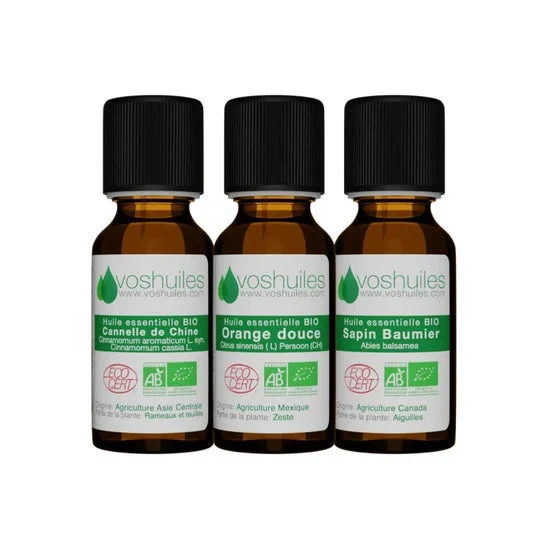 Voshuiles Kit Les 3 Aceites Esenciales Aromas Navideños Bio