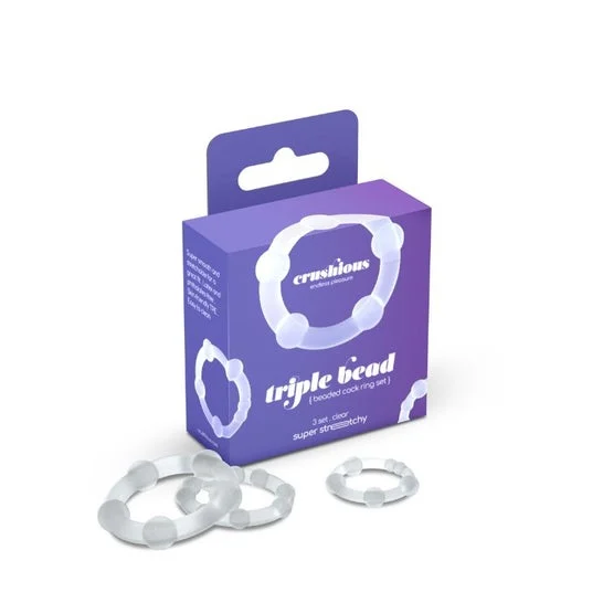 Crushious Set Anillos Triple Bead Super Stretchy Clear 3uds