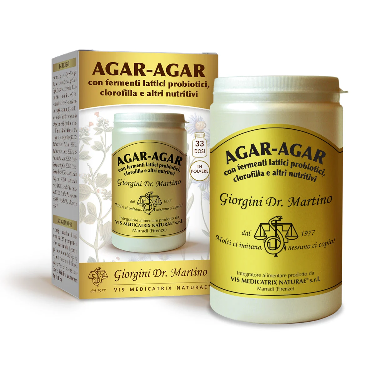 Dr Giorgini Agar-Agar con fermenti lattici e clorofilla Polvere 150 gr
