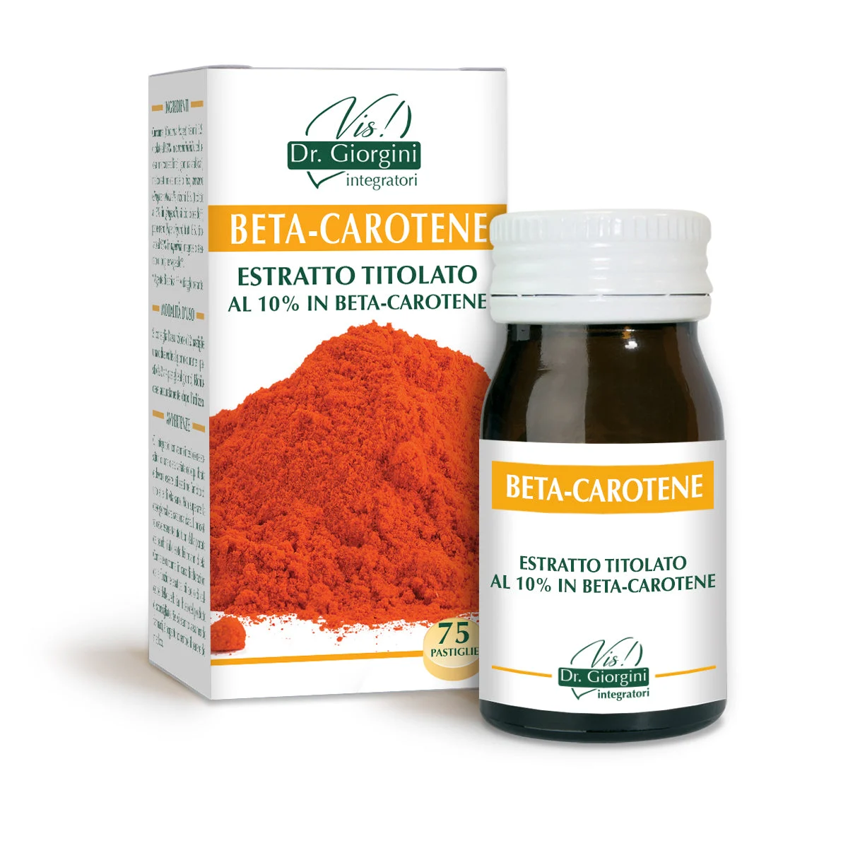 Dr Giorgini beta-carotene estratto titolato 30g - 75 pastiglie da 400mg