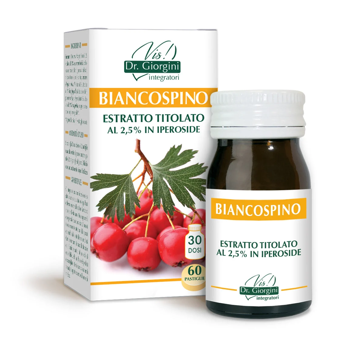 Dr Giorgini biancospino estratto titolato 60 pastiglie da 500 mg - 30 gr