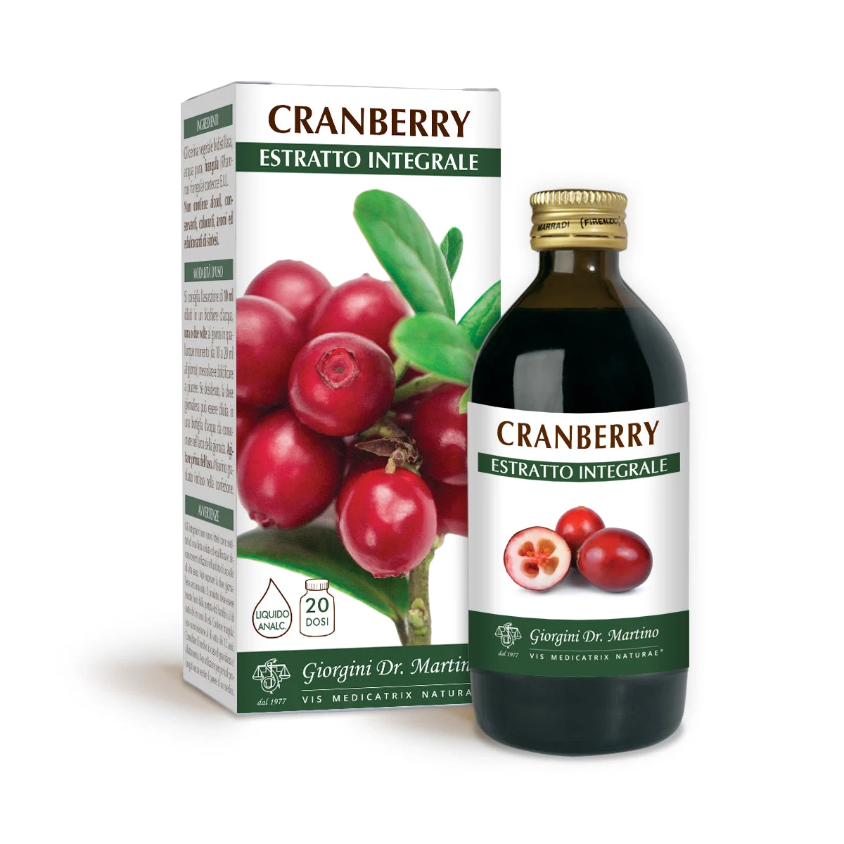 Dr Giorgini Cranberry Estratto integrale Liquido analcoolico 200ml