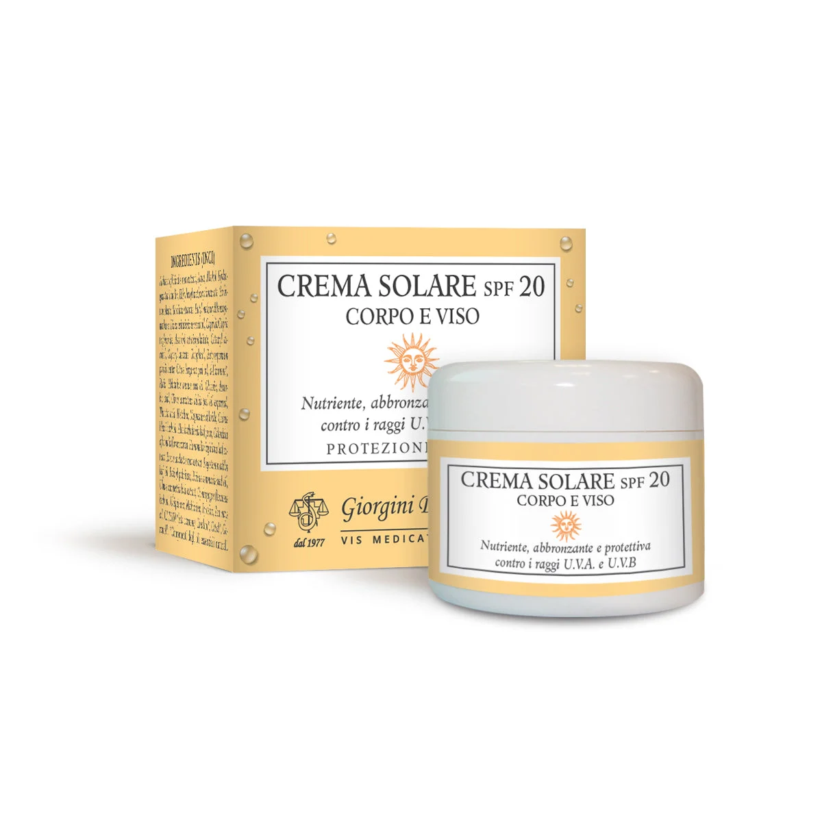 Dr Giorgini Crema Solare SPF 20 Corpo e Viso 50 ml