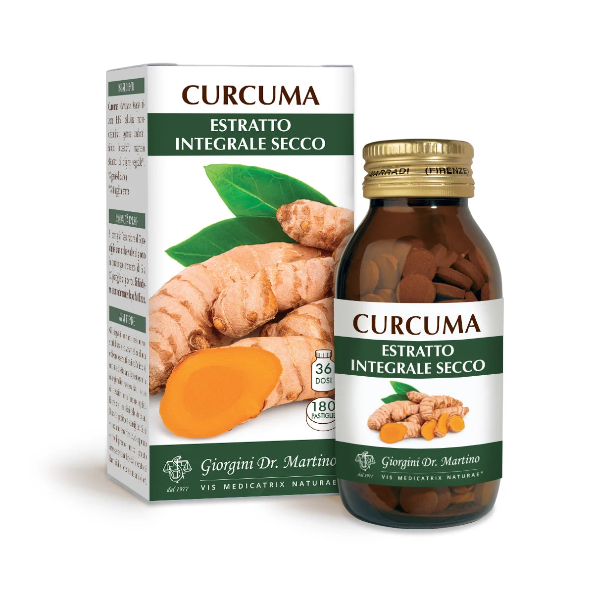 Dr Giorgini Curcuma Estratto integrale secco 180 pastiglie da 500 mg