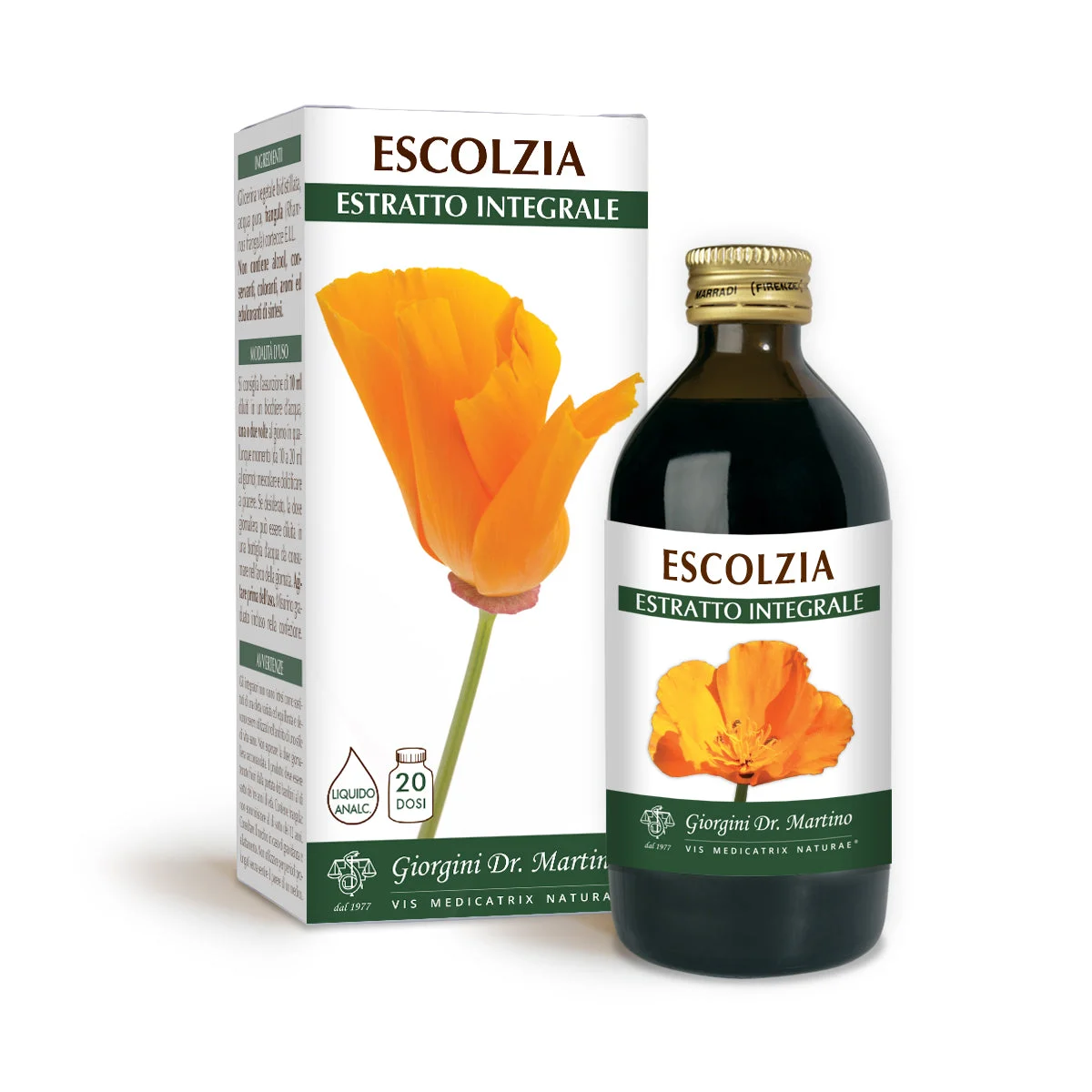 Dr Giorgini Escolzia Estratto integrale Liquido analcoolico 200 ml