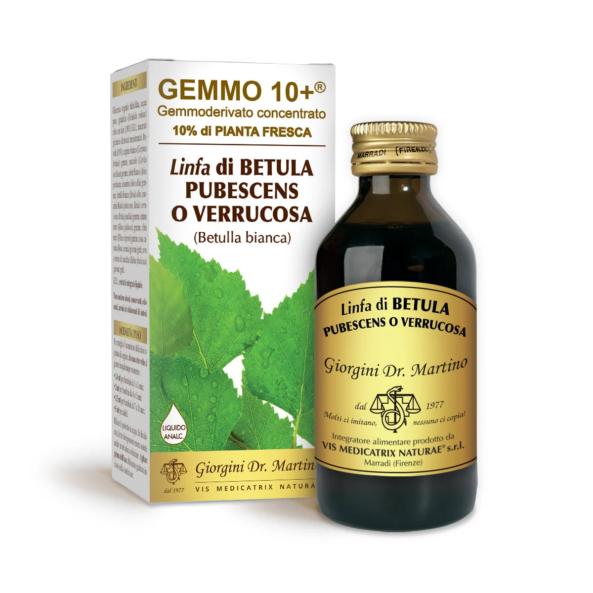 Dr Giorgini gemmo 10+ betulla bianca linfa 100 ml liquido analcoolico