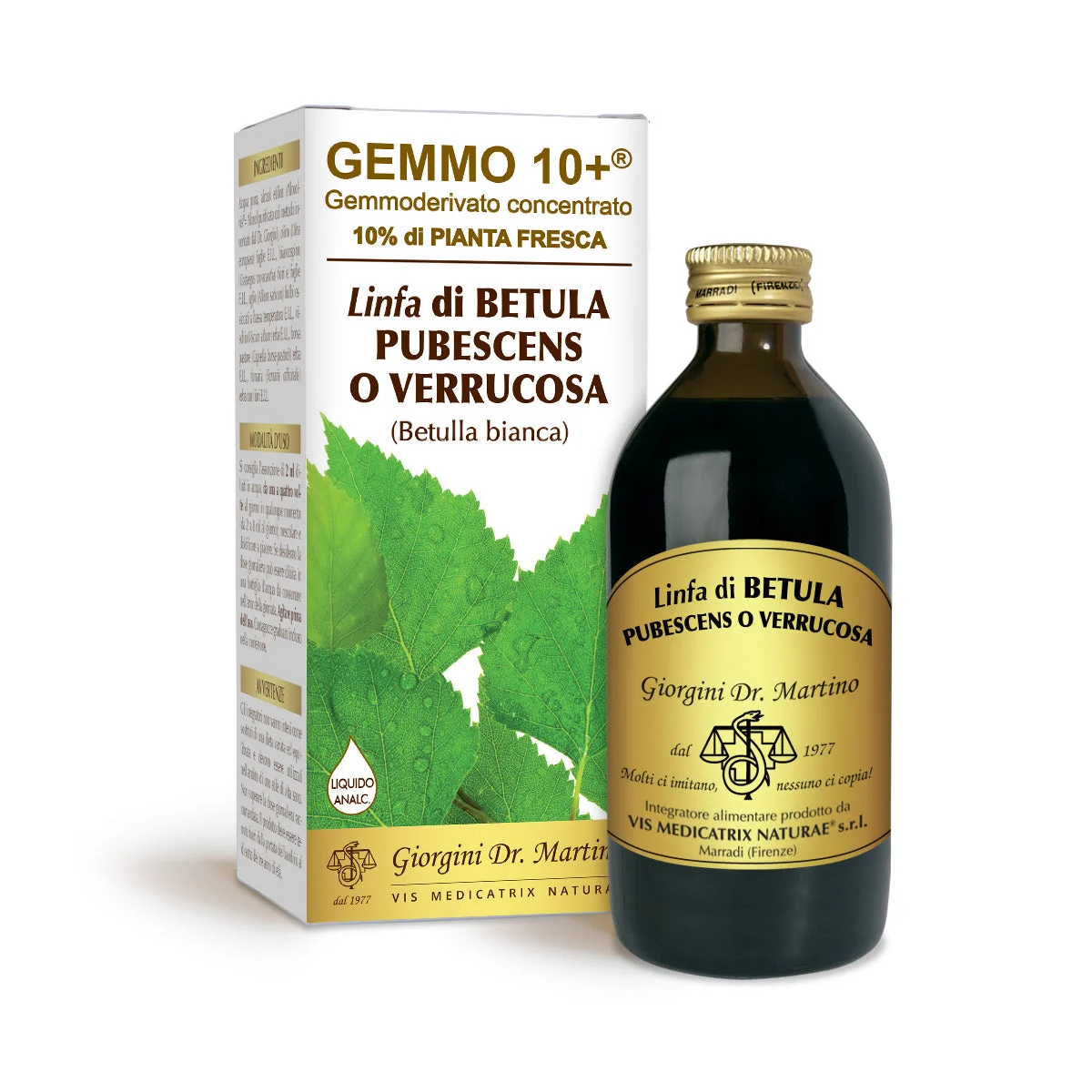 Dr Giorgini gemmo 10+ betulla bianca linfa 200 ml liquido analcoolico