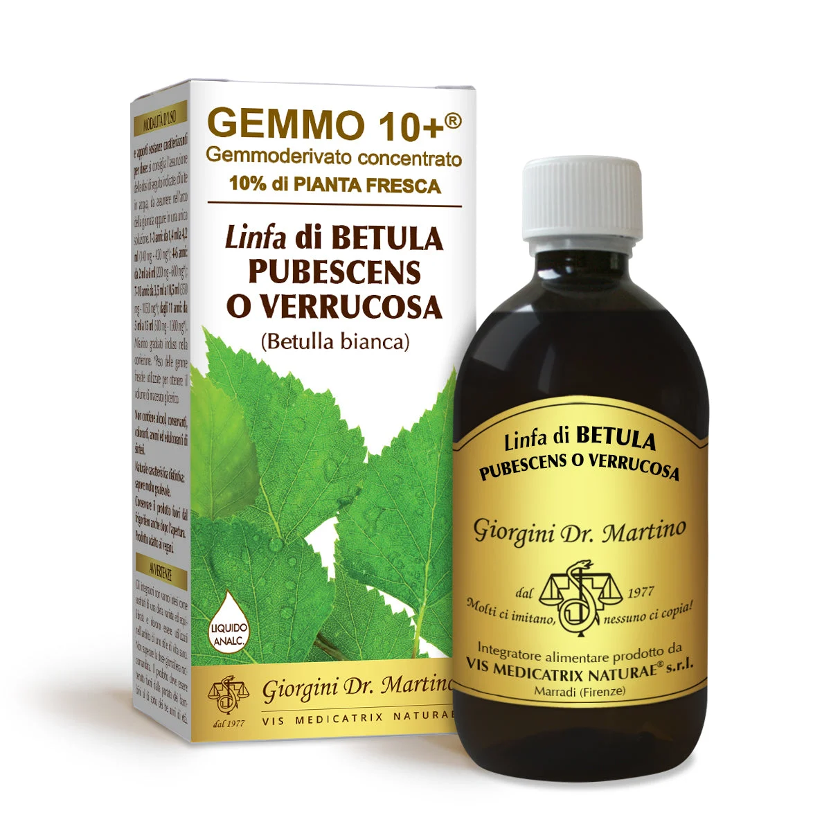 Dr Giorgini gemmo 10+ betulla bianca linfa 500 ml liquido analcoolico