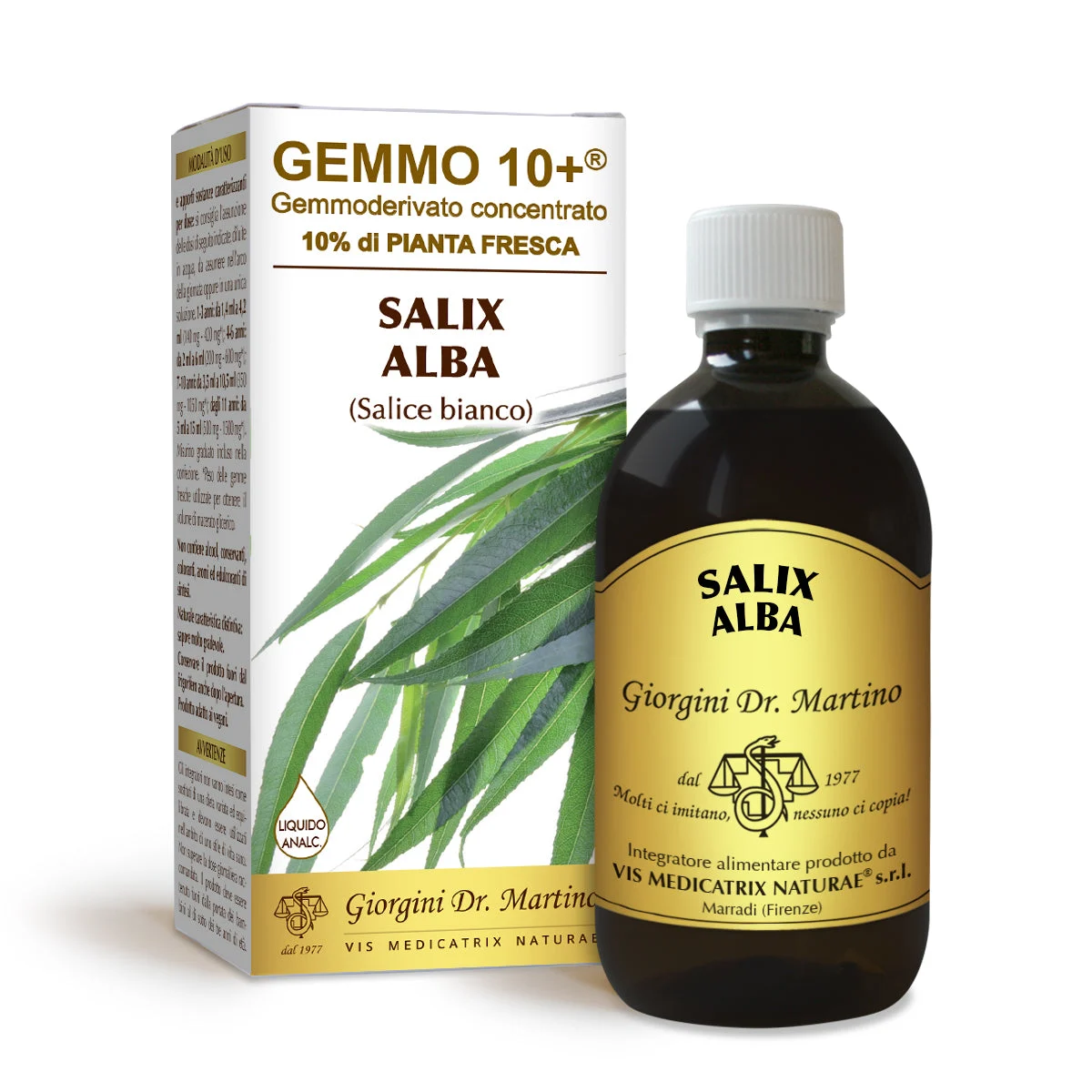 Dr Giorgini gemmo 10+ salice bianco 500 ml liquido analcoolico