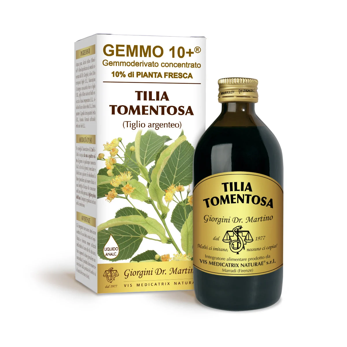 Dr Giorgini gemmo 10+ tiglio argenteo 200 ml liquido analcoolico