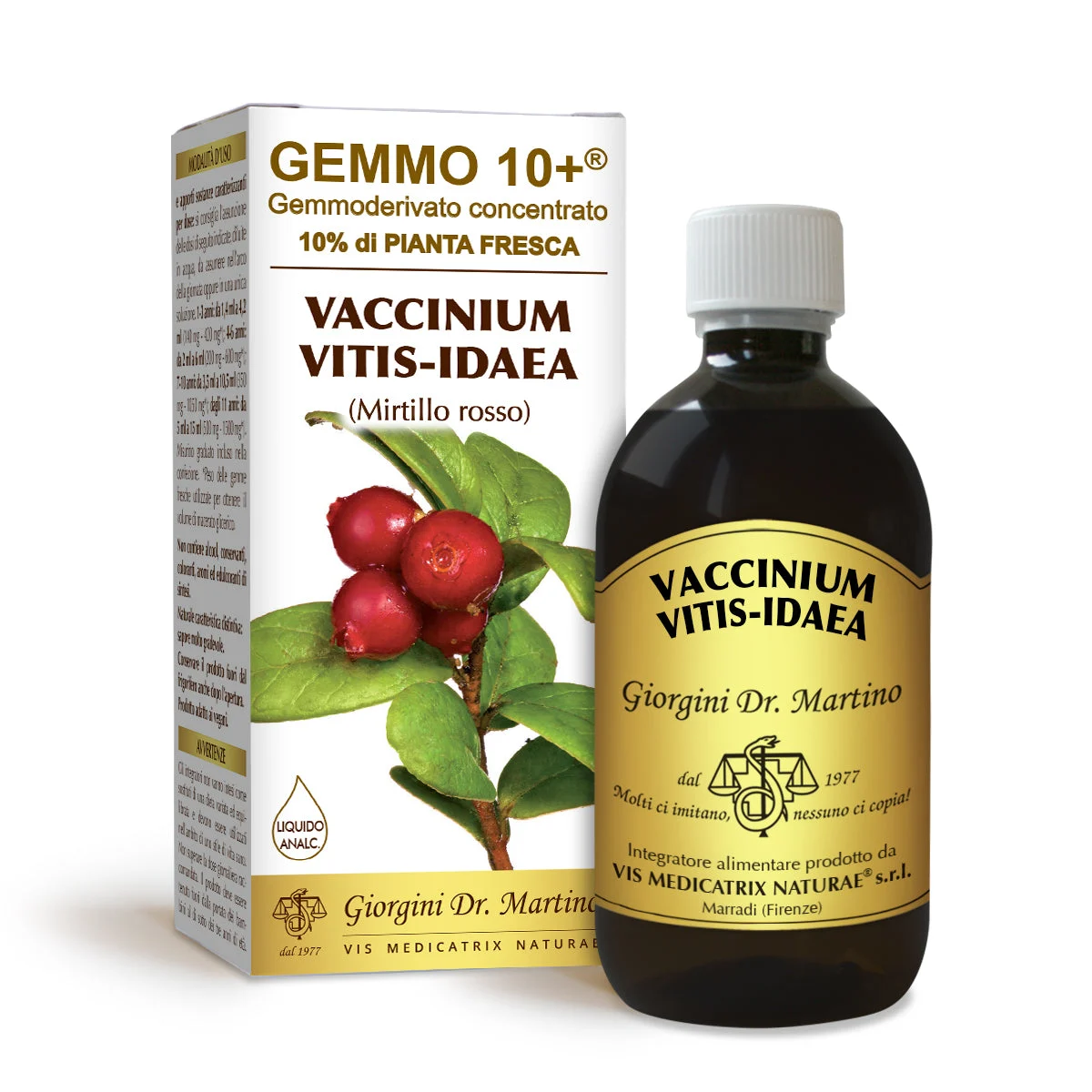 Dr Giorgini gemmo 10+ mirtillo rosso 500 ml liquido analcoolico