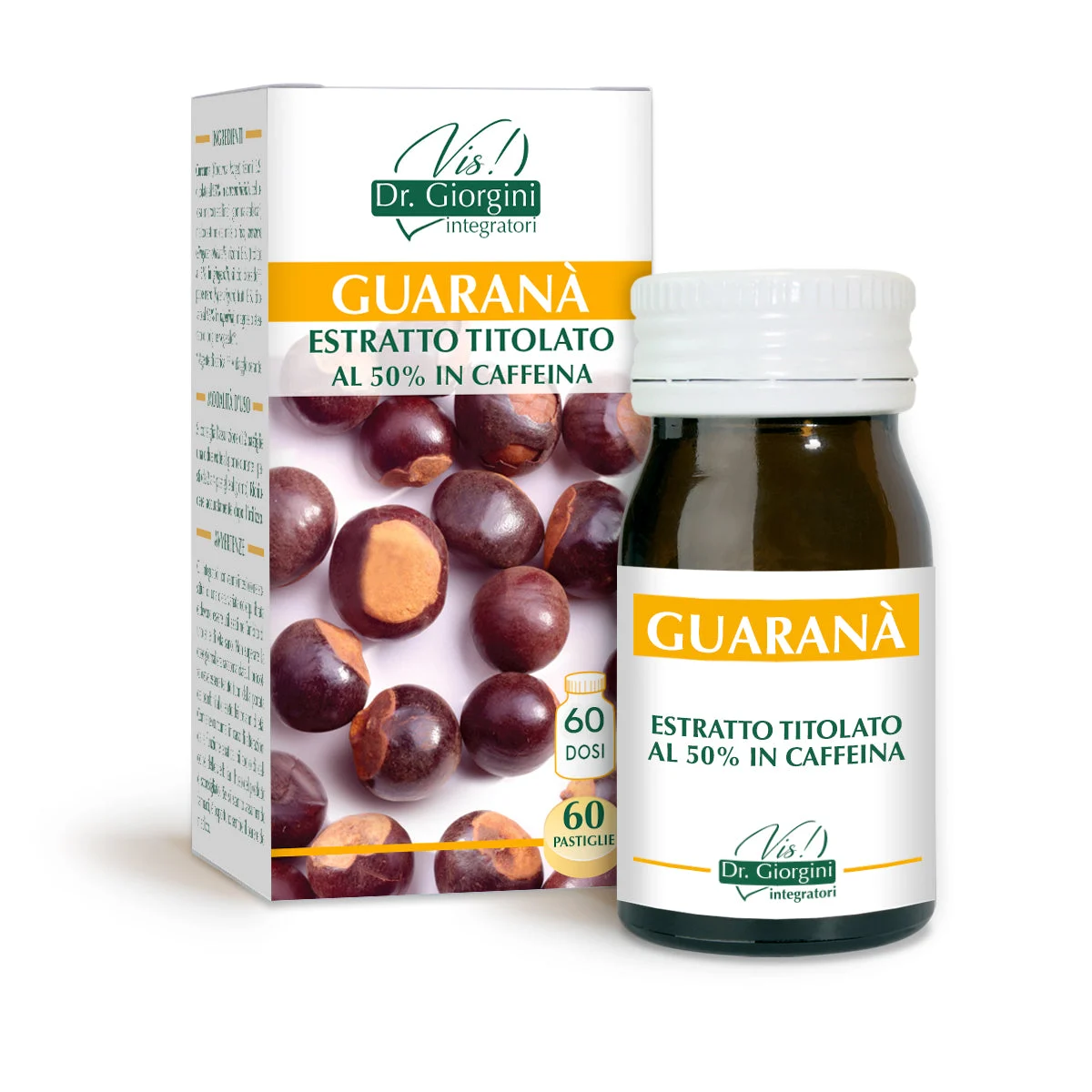 Dr Giorgini guarana' estratto titolato 60 pastiglie da 500 mg - 30 gr