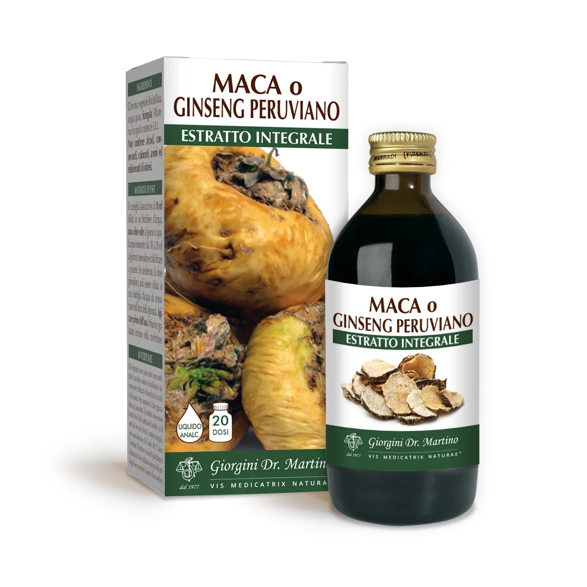 Dr Giorgini Maca o Ginseng Peruviano Estratto integrale Liquido analcoolico 200ml