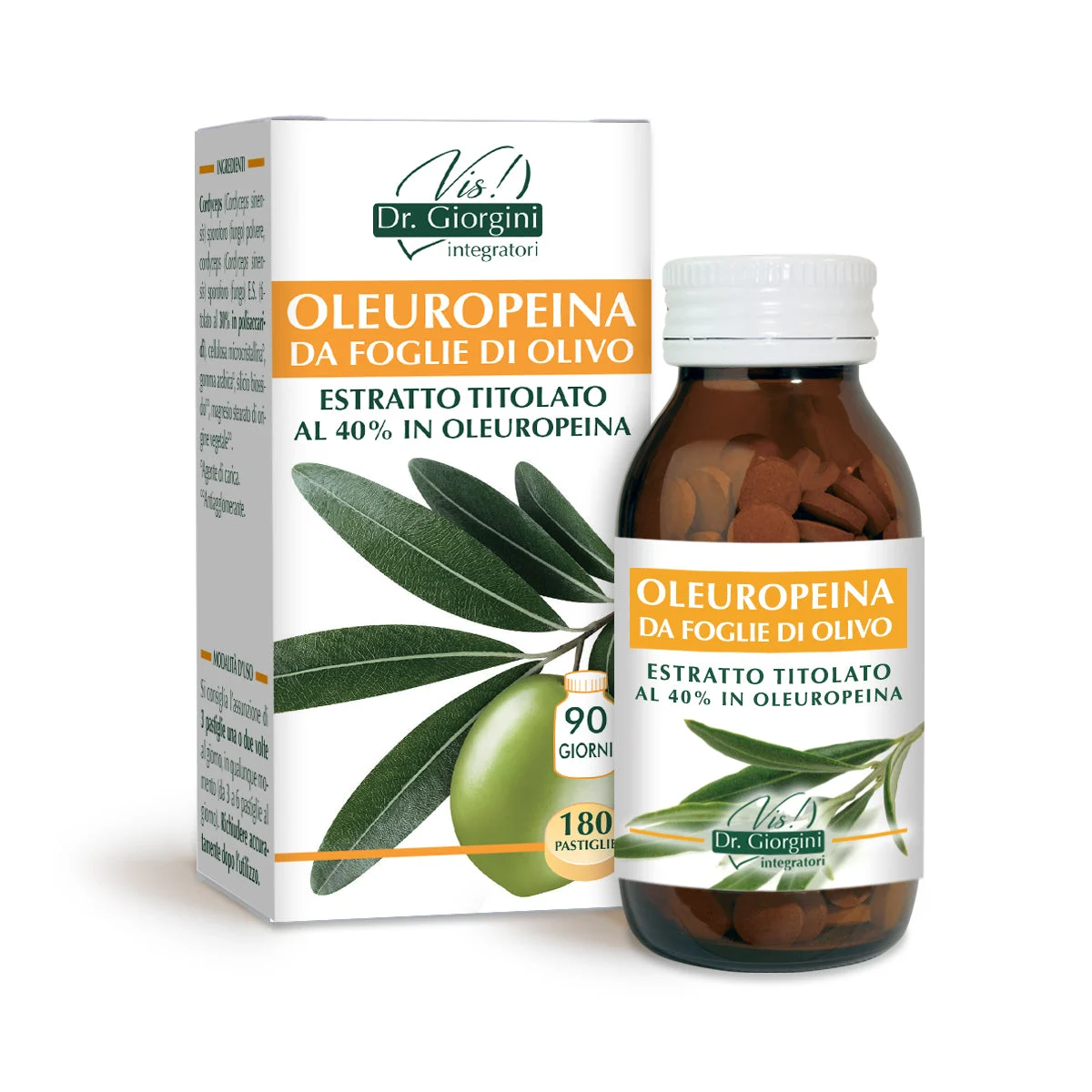 Dr Giorgini oleuropeina - olivo foglie est.tit. 90g - 180 pastiglie da 500mg