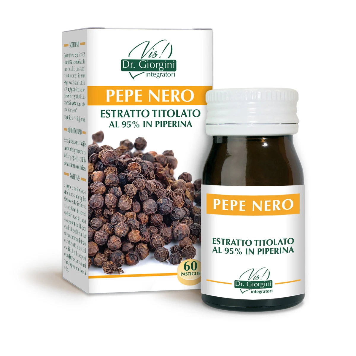 Dr Giorgini pepe nero estratto titolato 60 pastiglie da 500 mg - 30 gr