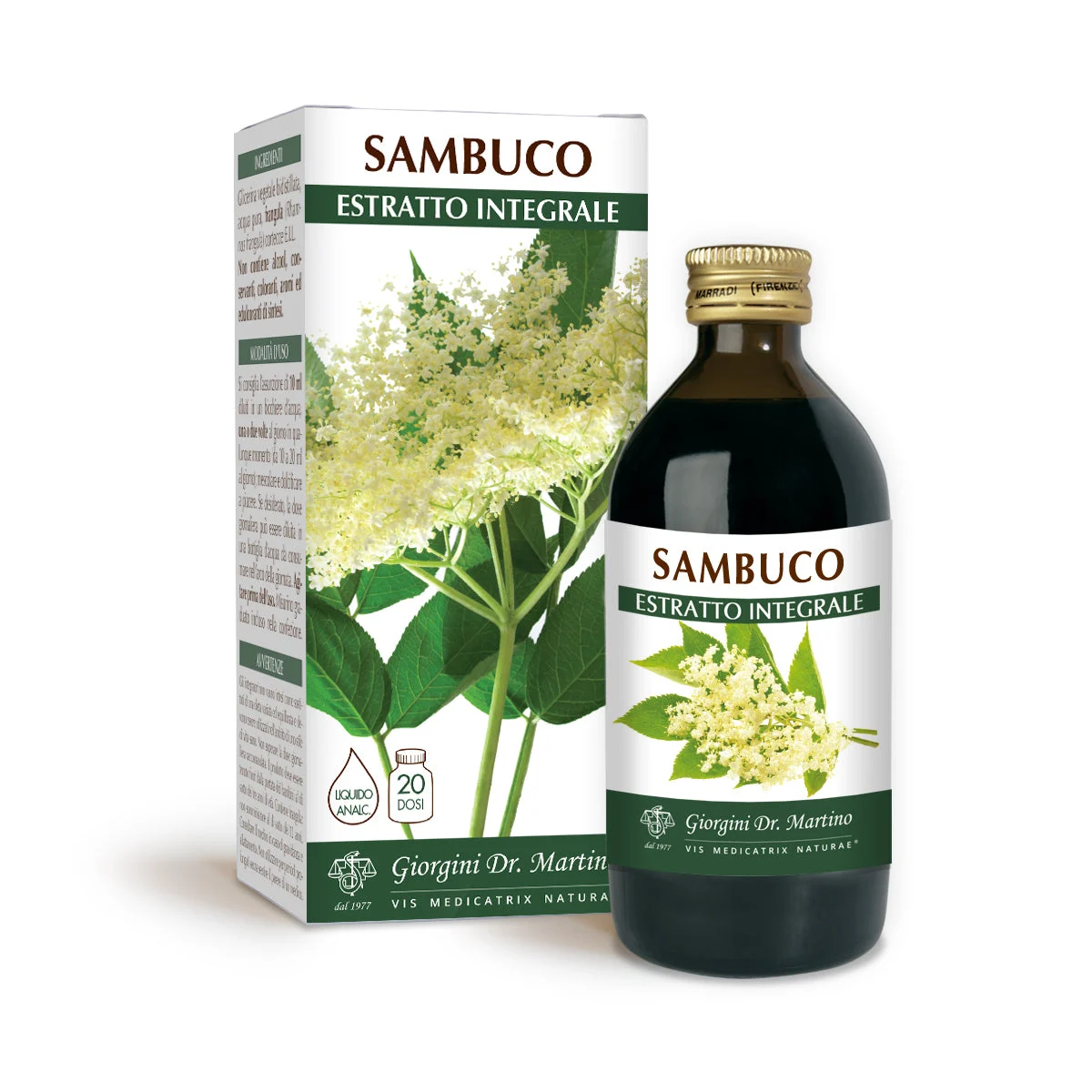 Dr Giorgini Sambuco Fiori Estratto integrale Liquido analcoolico 200ml