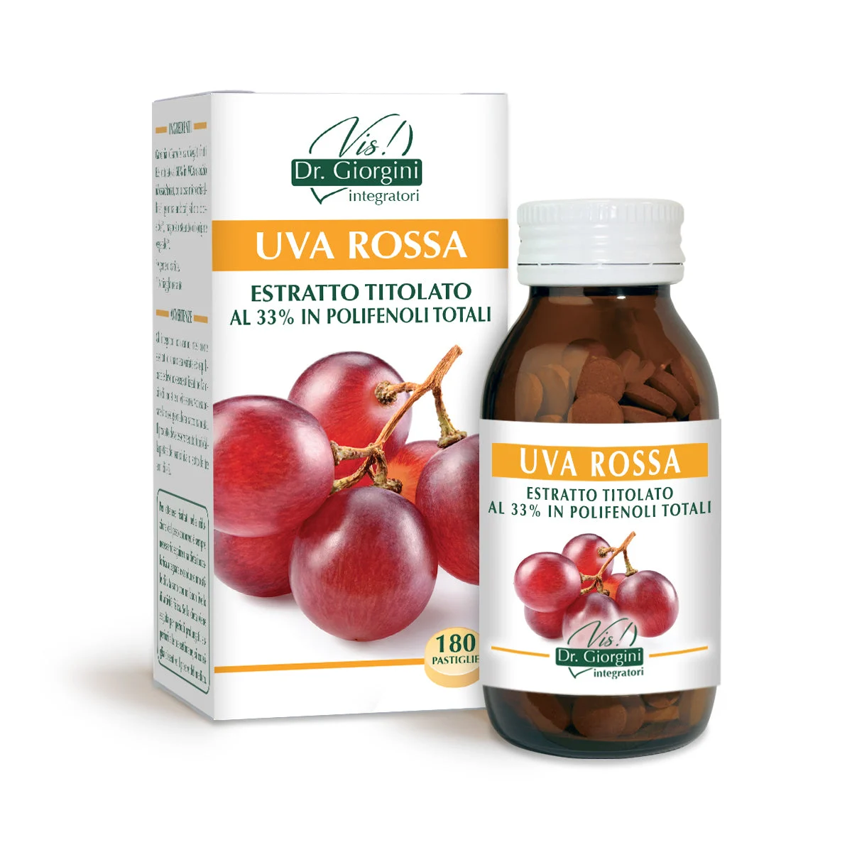 Dr Giorgini uva rossa estratto titolato 90 g - 180 pastiglie da 500 mg