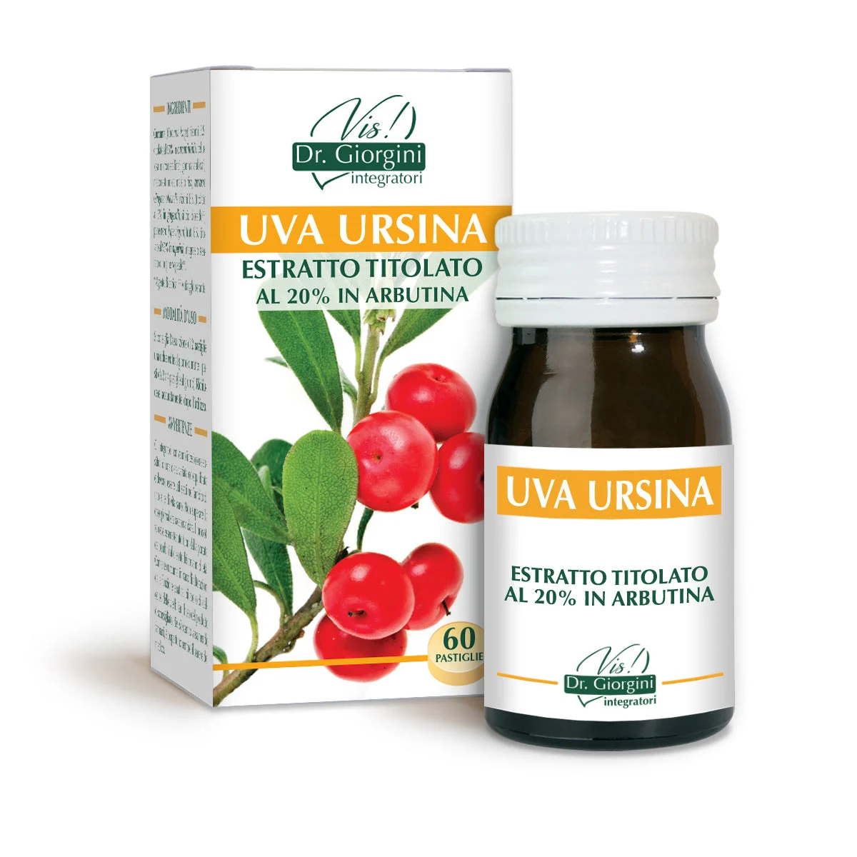 Dr Giorgini uva ursina estratto titolato 60 pastiglie da 500 mg - 30 gr