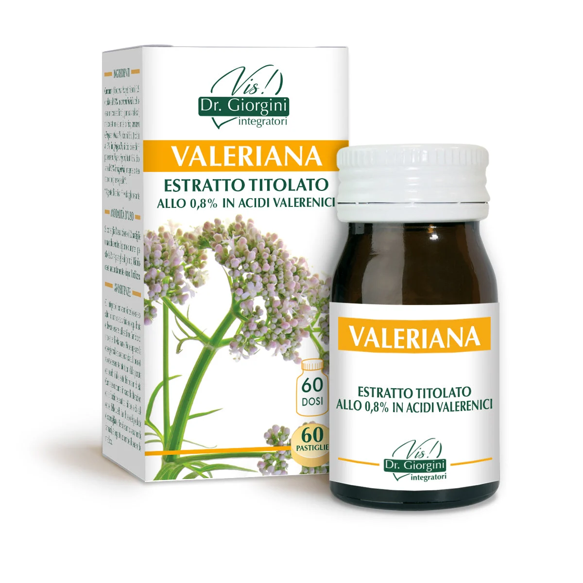 Dr Giorgini valeriana estratto titolato 60 pastiglie da 500 mg - 30 gr