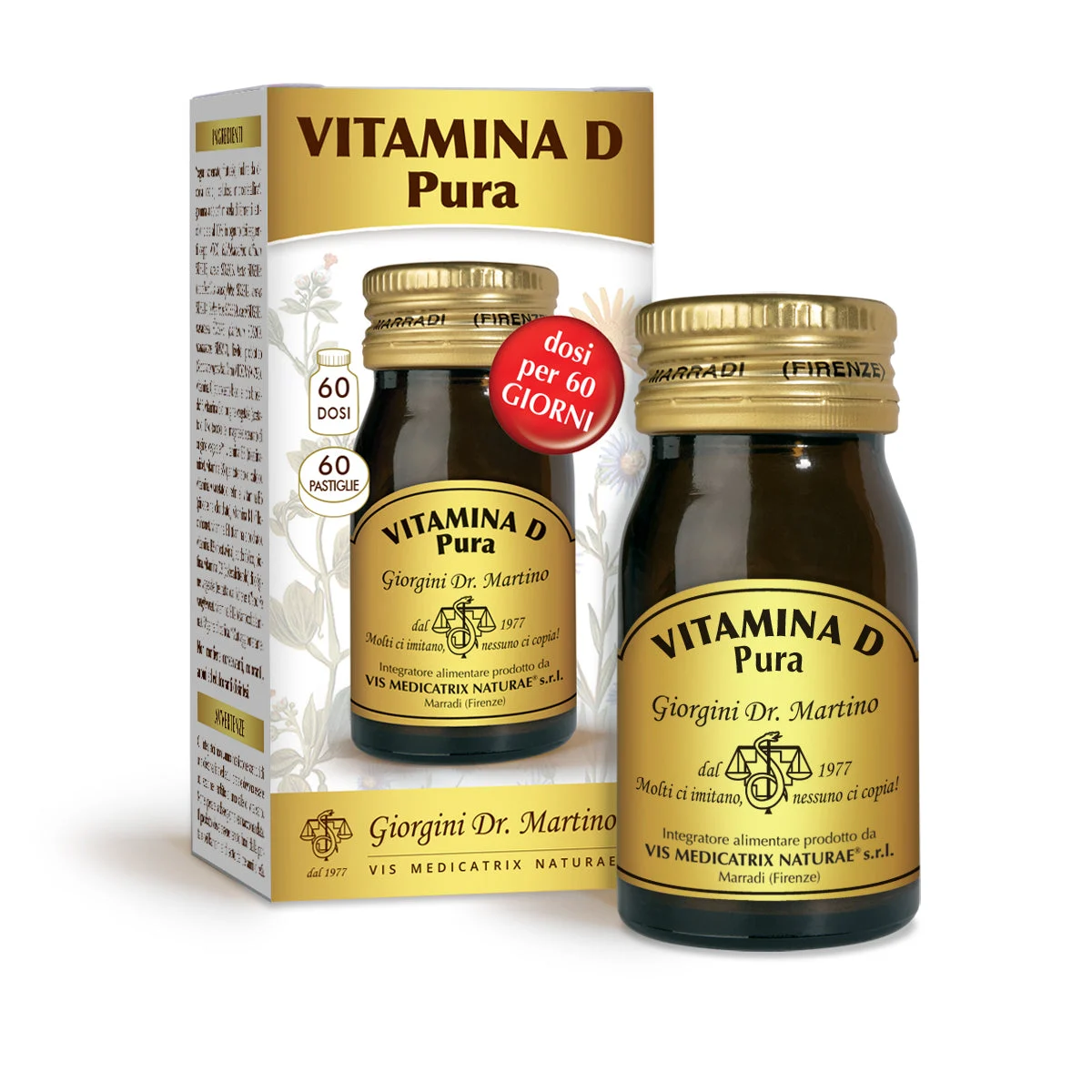 Dr Giorgini Vitamina D Pura 60 pastiglie da 500 mg - 30 gr