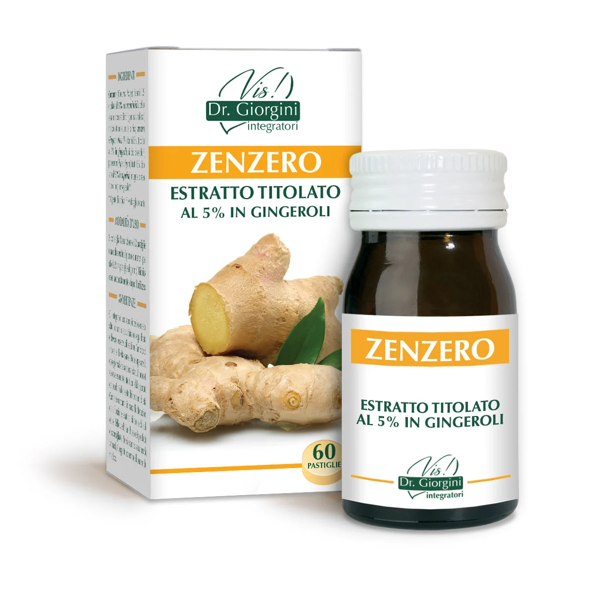 Dr Giorgini zenzero estratto titolato 60 pastiglie da 500 mg - 30 gr