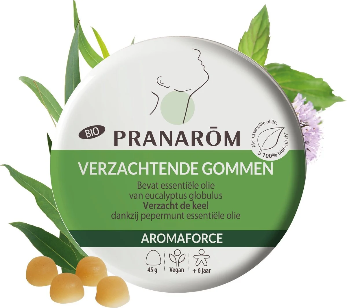 Pranarôm Aromaforce Gomme Ammorbidenti Bio Eucalipto E Menta 45g