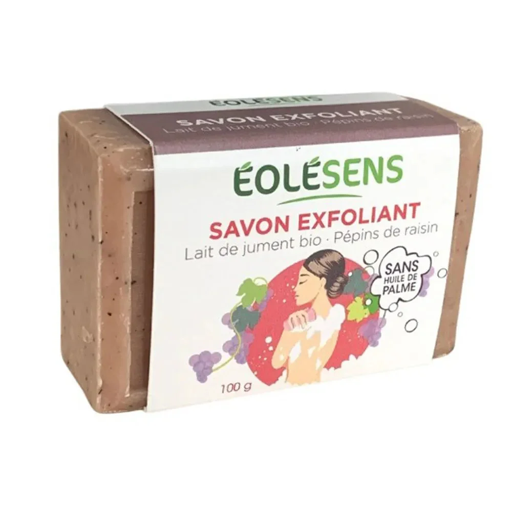 Eolesens Sapone Esfoliante Latte di Cavalla Bio e Semi d'Uva 100g