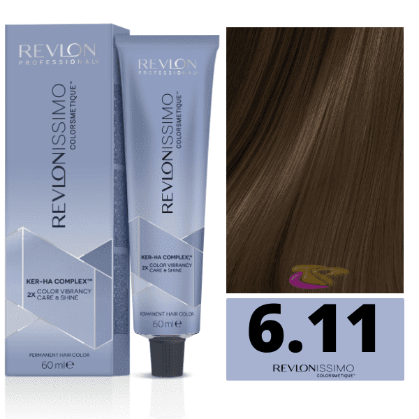 Revlon Revlonissimo Colorsmetique - tintura capelli crema, 60ml 6,11 | Biondo Scuro Cenere Intenso