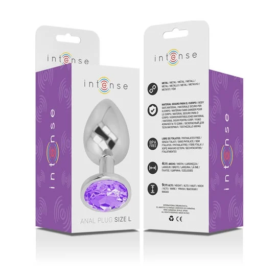 Intense Plug Anal Metal con Cristal Violeta Talla L 1ud