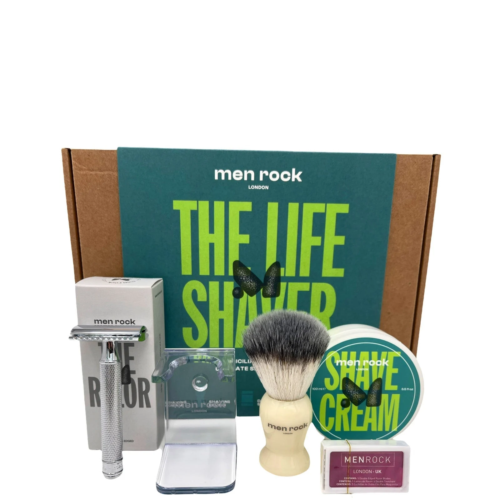 Men-rock Set regalo da barba con rasoio da barba in lime siciliano