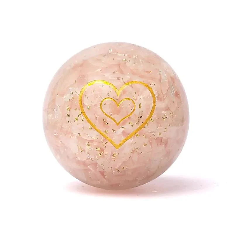 Sfera di Orgonite e Quarzo Rosa - Cuore