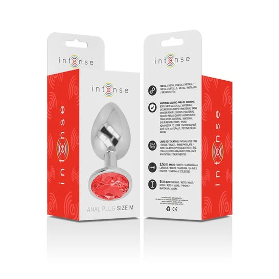 Intense Plug Anal Metal con Cristal Rojo Talla M 1ud