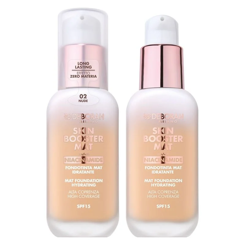 Deborah Skin Booster Mat Spf 15 - Fondotinta Mat Idratante 02 - Nude (30 Ml)