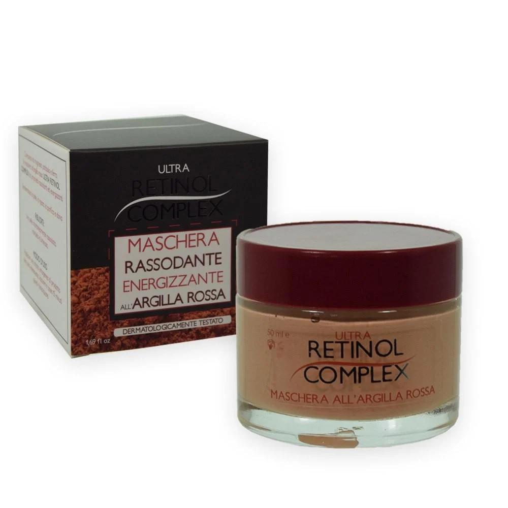 Retinol complex maschera viso rassodante energizzante all'argilla rossa 50 ml