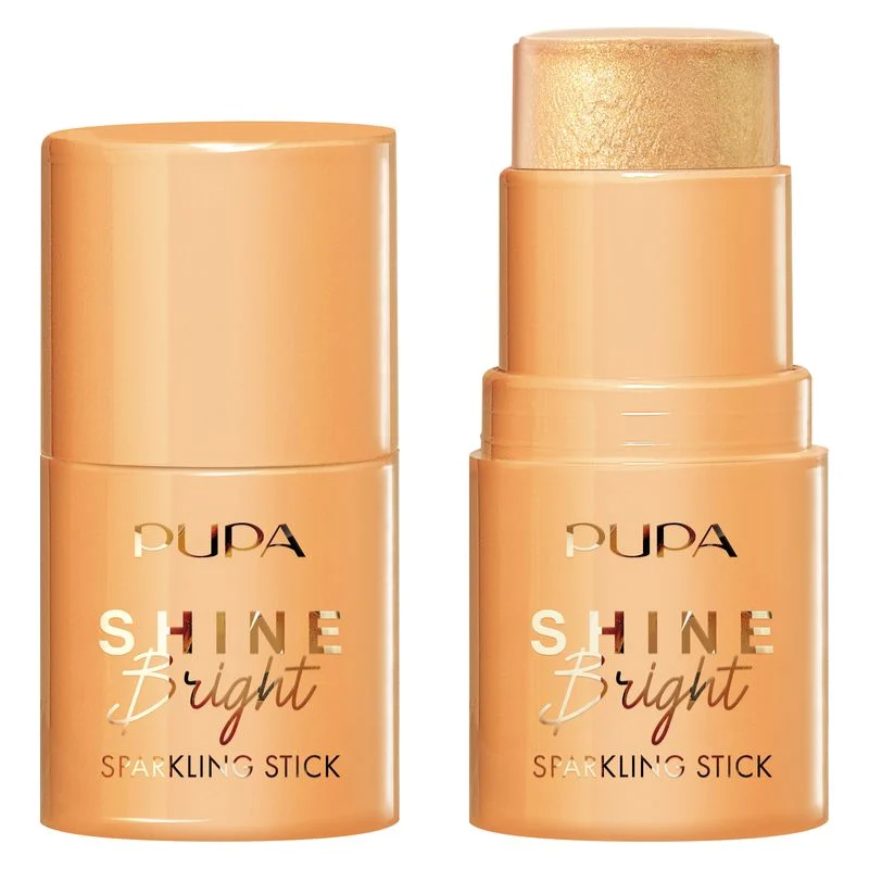 Pupa Shine Bright Sparkling Stick - Stick Scintillante Effetto Fresco 001 - Icy Gold (5 Ml)