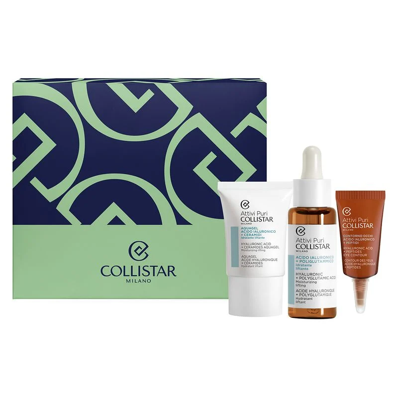 Collistar Cofanetto Attivi Puri Attivi Puri Acido Ialuronico + Poliglutammico 30Ml + Acido Ialuronico + Ceramidi 15Ml + Contorno Occhi Acido Ialuronico + Peptidi 5Ml