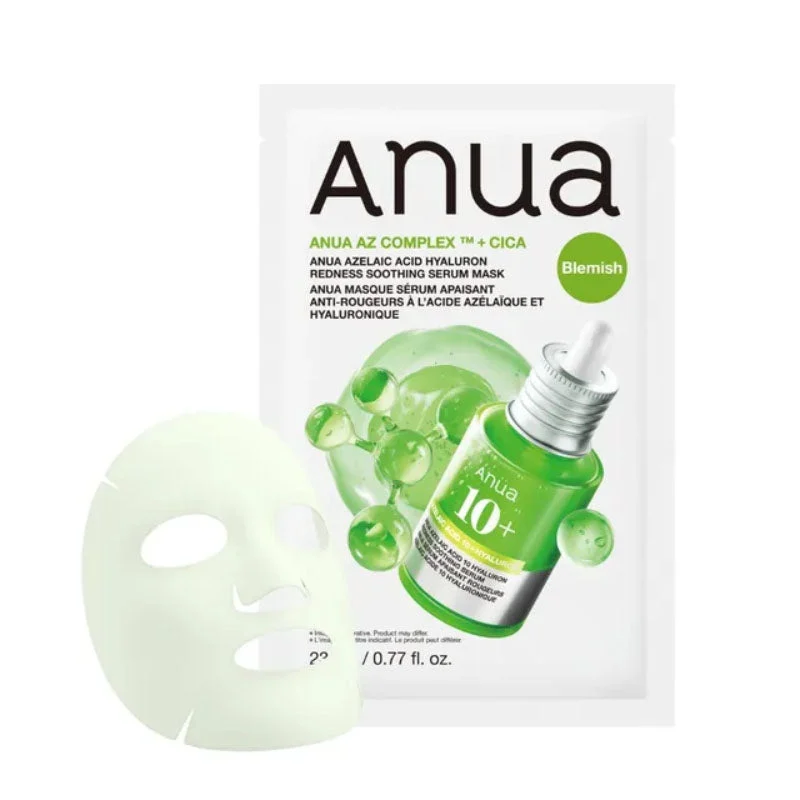 Maschera sierica lenitiva con siero di acido azelaico e ialuronico per contrastare gli arrossamenti, 23 ml (1 foglio)