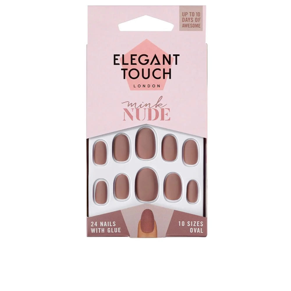 POLISHED COLOUR 24 nails with glue oval