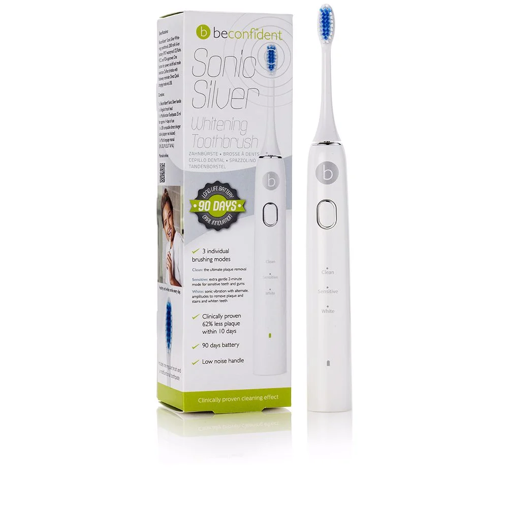Spazzolino elettrico sbiancante SONIC SILVER #bianco/argento