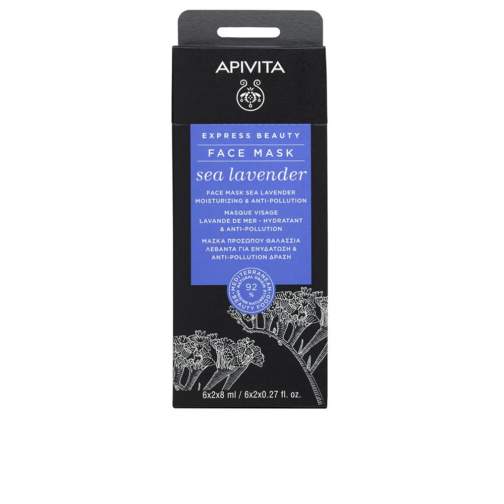 Express Beauty Maschera viso idratante e antinquinamento alla lavanda marina