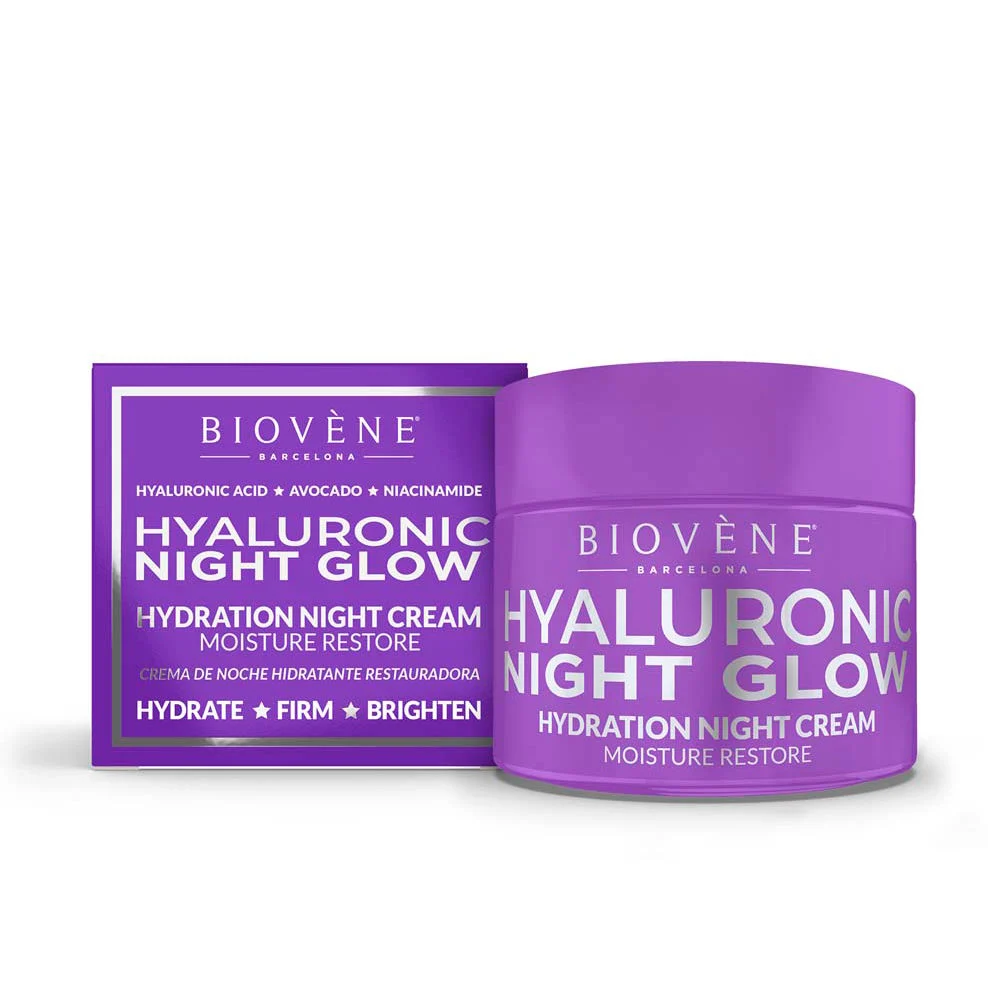 Crema notte idratante HYALURONIC NIGHT GLOW, che ripristina l’idratazione.