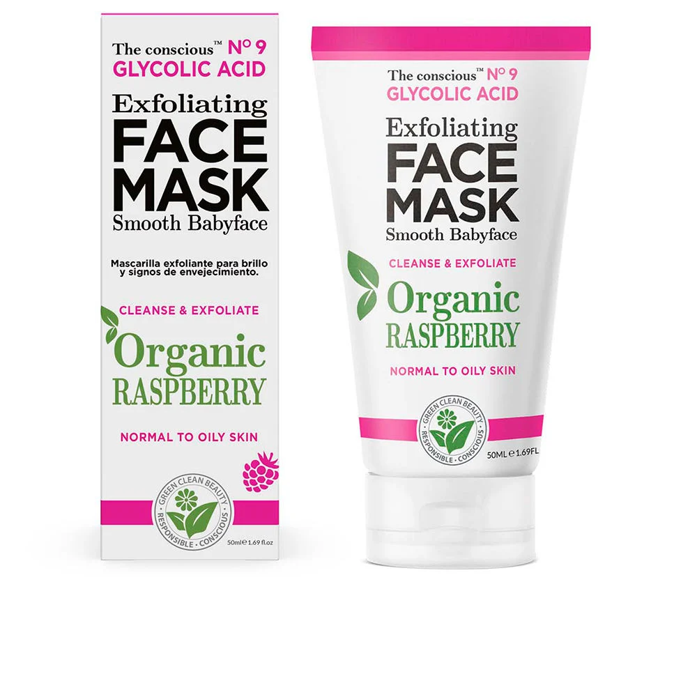 Maschera viso esfoliante all’acido glicolico e lampone biologico