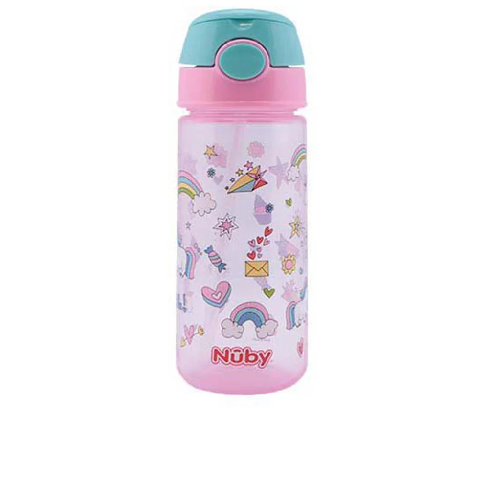 TAZZA con bottone e cannuccia morbida 3 anni+