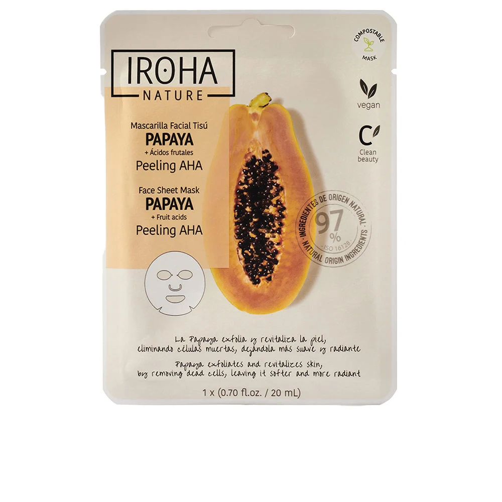 PEELING ALLA PAPAYA Maschera in tessuto viso AHA