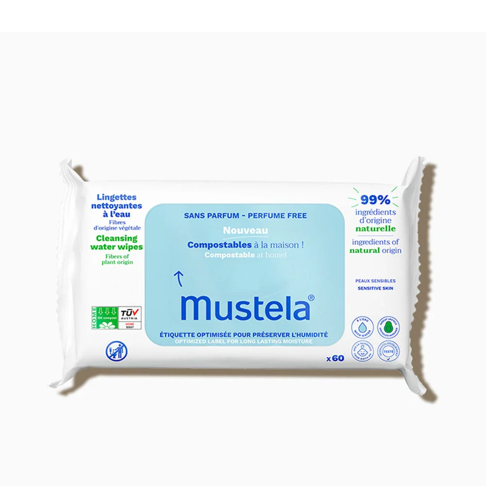 BABY-CHILD salviette all’acqua non profumate compostabili in casa