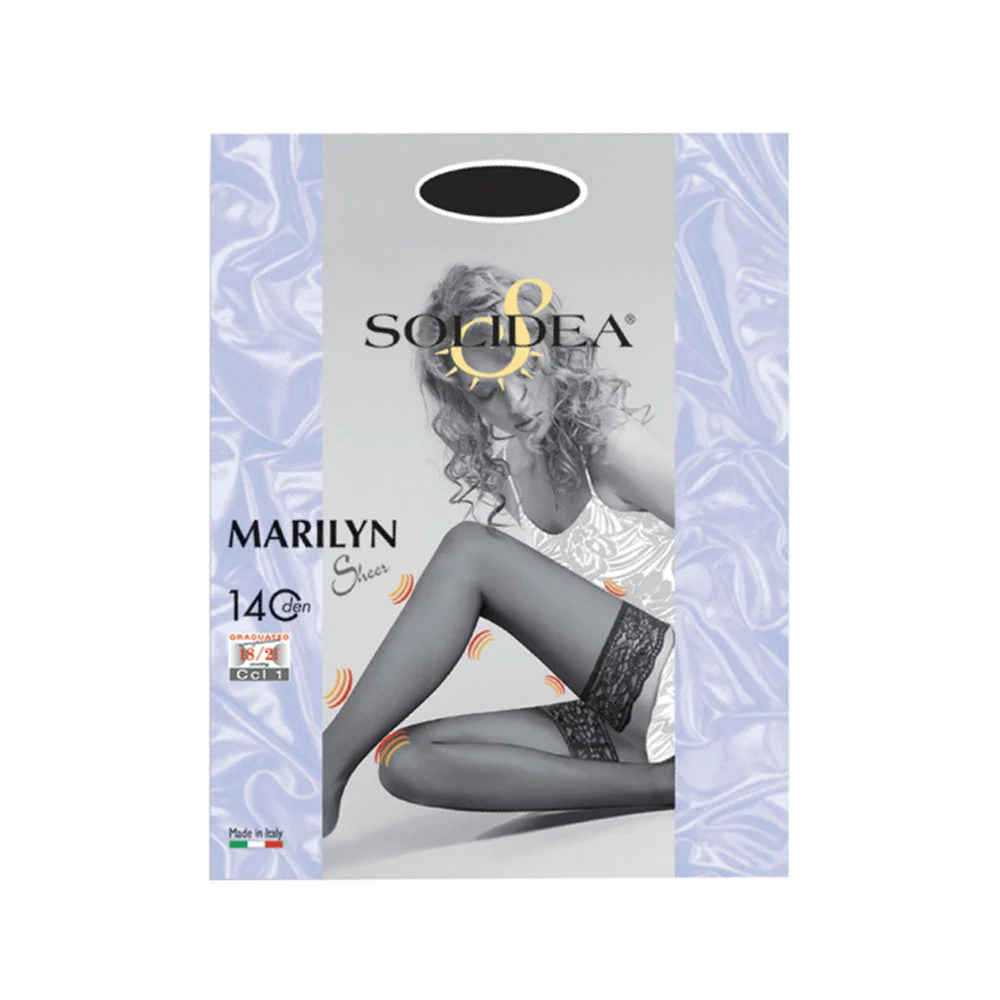 Solidea Marilyn 140Den Calze Autoreggenti Velate 18 21mmHg 3ML Nero
