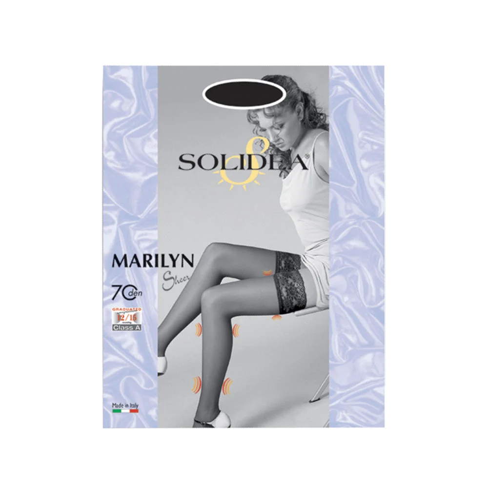 Solidea Marilyn 70 Den Sheer Autoreggenti Velate 12 15mmHg 3ML Nero